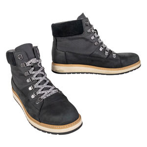 TOMS Mesa Boot Black Nubuck Leather Nylon Lace Up Waterproof Women's Size 9.5
